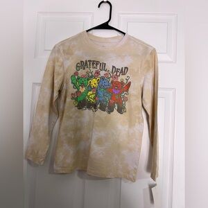 Grateful Dead Kids Beige Tie-Dye Long Sleeve Shirt (Unisex)